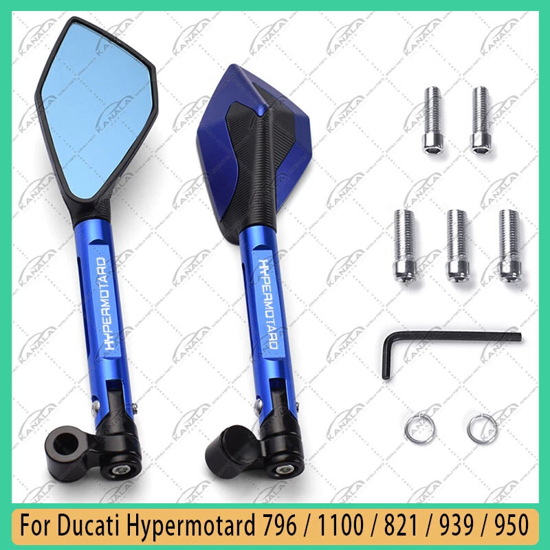 Rear View Mirrors Blue Anti-glare / For Ducati Hypermotard 796 1100 821 939 950 - Image 4 of 4