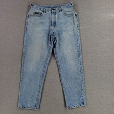 VINTAGE Lee 36x30 Blue Jeans Classic 90s Faded Stone Wash 100 Cotton Denim