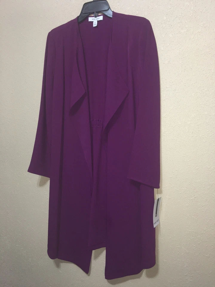 Nine West Soft Crepe Duster wild plum timeless allure sz M NEW - Изображение 4 из 4