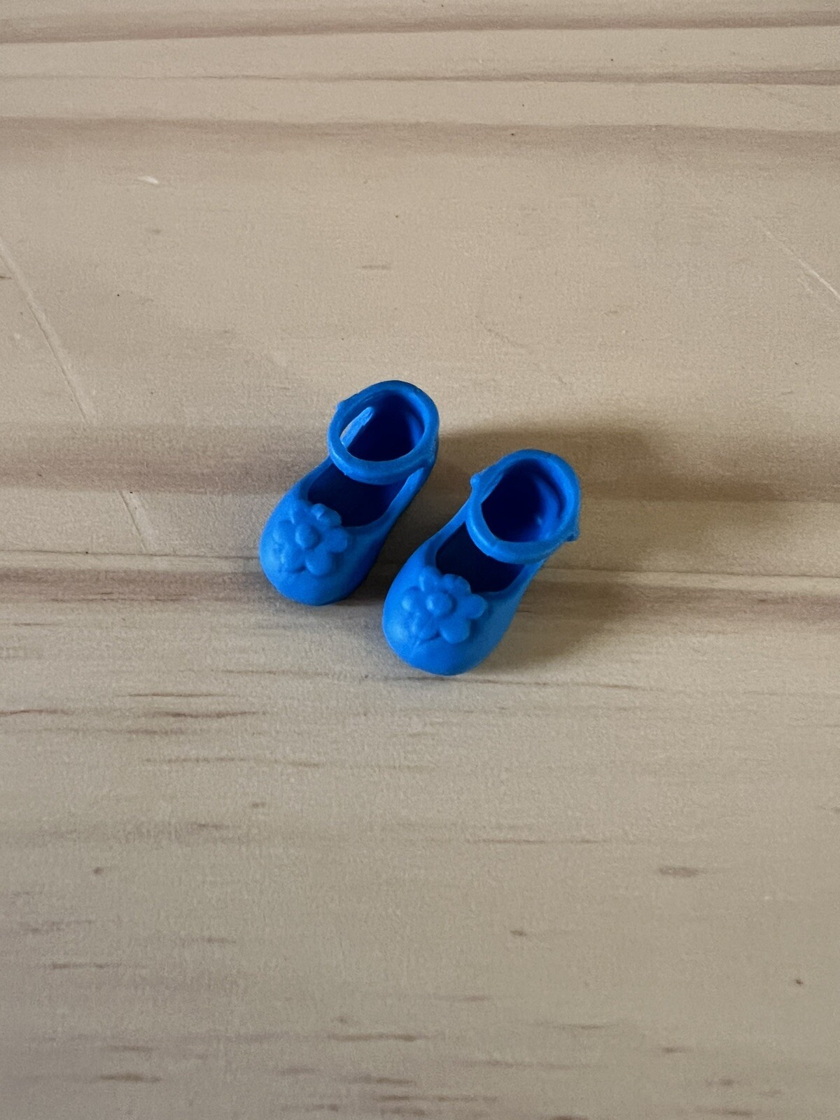 Barbie Chelsea Doll Blue Mary Jane Shoes with Floral Toe Detail  