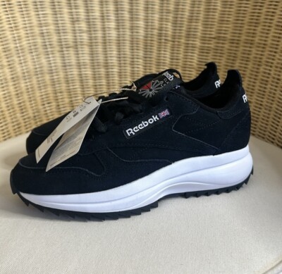 Women s Size 7.5- Reebok Classic Leather SP Extra Black Suede & White Soles