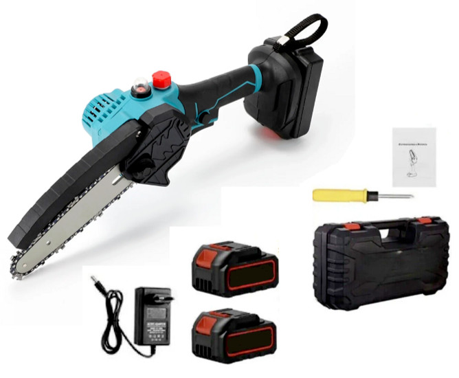 Mini Motosega 2 Batterie 68V 6 Pollici Lubrificata a Olio Elettrosega Tagliarami