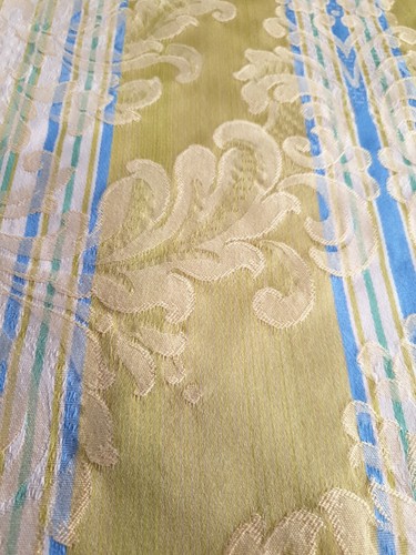 Large Floral Damask Pattern Upholstery Curtain Furnishing Fabric In Green Blue w - Picture 4 of 10