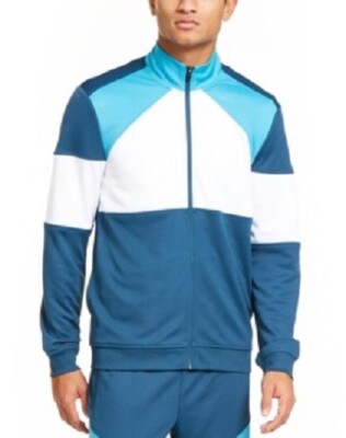 ID IDEOLOGY Fresh Turqouise Colorblock Full Zip Warm Up Track Jacket Small S