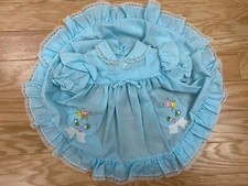 VTG Toddler's Pinafore Ruffle Lace Cat Embroidery Circle Party Dress 6-9 Months