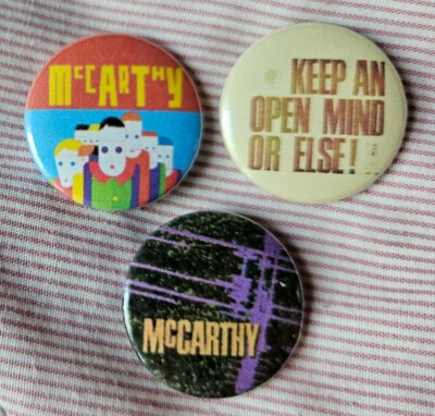 McCarthy (80s / 90s indie band) three 25mm button badges. Free UK postage!
