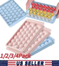 DIY Round Ice Cube Ball Maker PP Tray Silicone Sphere Mold Bar Whiskey Cocktails