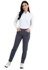 IBKUL Ankle Pants Size 10 Charcoal 4-Way Stretch Womens Golf Stain Resistant NWT
