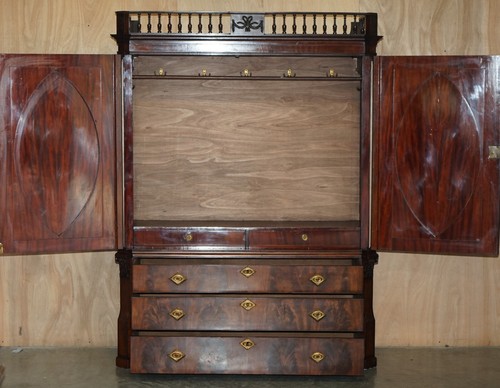 HERVORRAGENDER ANTIKER SCHRANK 18. JAHRHUNDERT 1760 THOMAS CHIPPENDALE LEINENPRESSE - Bild 18 von 24