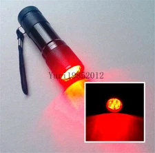 9 LED Red Beam Flashlight AAA Battery Aviator Torch Pilot Night Vision Patrols