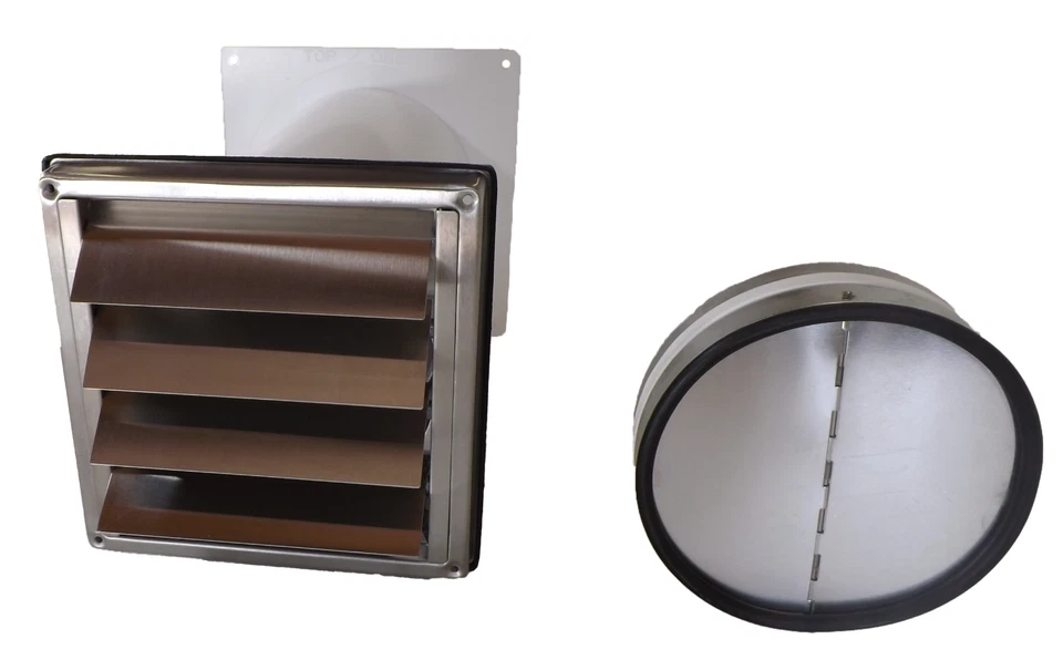 Wall box ø150 stainless steel backflow flap set S6i flat duct 220x90 exhaust - Image 4 of 4