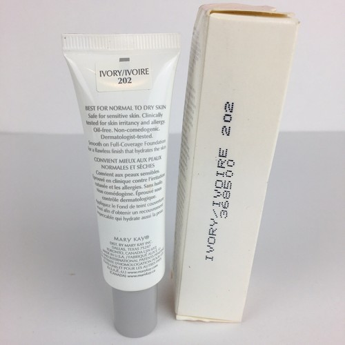 MARY KAY FULL COVERAGE Foundation ~IVORY 202 GRAY CAP~ New in Box FREE SHIPPING - Picture 3 of 3