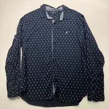 Nautica men  s anchor decor long sleeve button down shirt classic fit XL