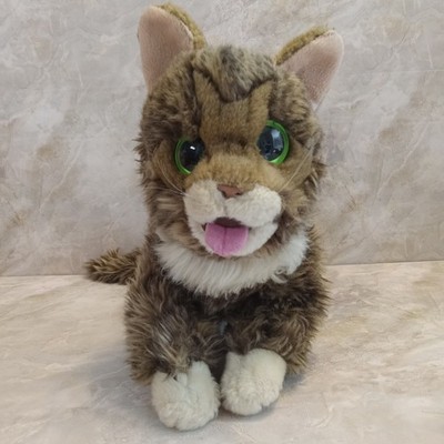Lil Bub Tabby Cat Plush Toy Cuddle Barn 12'' Realistic Stuffed Animal Green Eyes