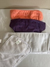 2 Bum Genius Pocket Style Baby Cloth Diaper Covers 3 Snap  2 Plain Inserts