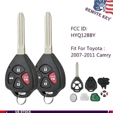 2 For 2007 2008 2009 2010 2011 Toyota Camry Keyless Entry Remote Control Key Fob