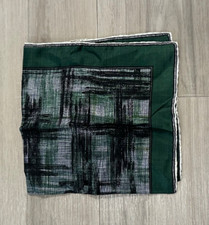 Vintage Ashear 100 Silk Men  s Pocket Square 18  Hand Rolled Scarf Made in Italy