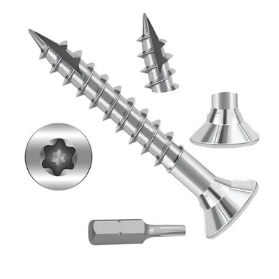 #8 x 2'' Torx T20 Wood Deck Screws Flat Head Self Tapping 100PCS