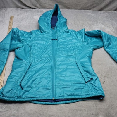 REI Jacket Womens XL Blue Insulated Light Pack Hooded Quilted Puffer Outdoor