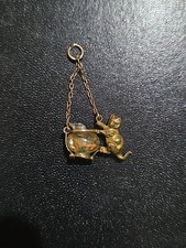 9ct Gold Victorian Cat Fishtank Charm