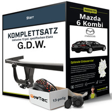 Für MAZDA 6 Kombi Typ GJ, GL Anhängerkupplung starr +eSatz 13pol 13- NEU