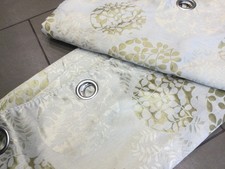 DUNELM gold cream beige leaf circle lined eyelet curtains - 229 cm x 137 cm