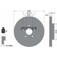 2X Textar 92257303 Bremsscheibe FüR Honda Civic FK FC