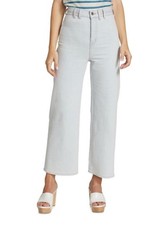 Veronica Beard High Waisted Wide Leg Crop Light Blue Denim Jeans Size 31