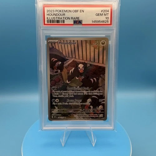 PSA 10 Houndour 204/197 Illustration Rare Obsidian Flames Pokémon TCG