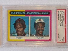 1975 Topps Batting Leaders w/ROD CAREW PSA Graded 5 EX