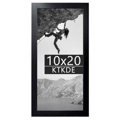KTKDE 10x20 Picture Frame Black Wooden, Polished Plexiglass, Rectangle Photo ...