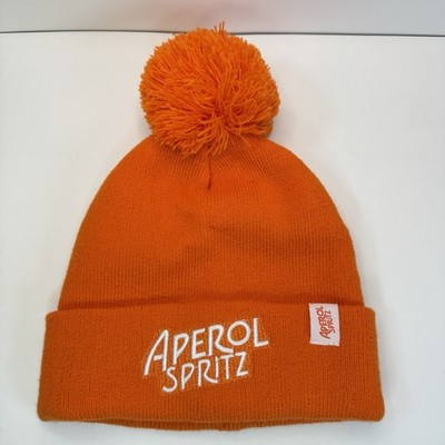Aperol Spritz Beanie Knitted Wool Pom Pom Winter Hat One Size Unisex Cap Hat