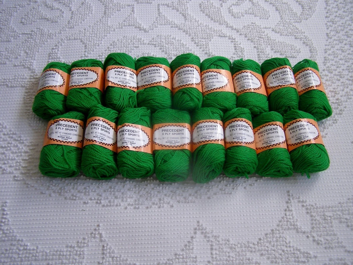 Bulk Lot 17 x 25g Balls Precedent Pure New Wool Yarn Blarney Green 8 Ply 415gram