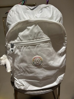   NWT Kipling Seoul LargeBackpack Gradient White Rainbow 27L School TravelBag 