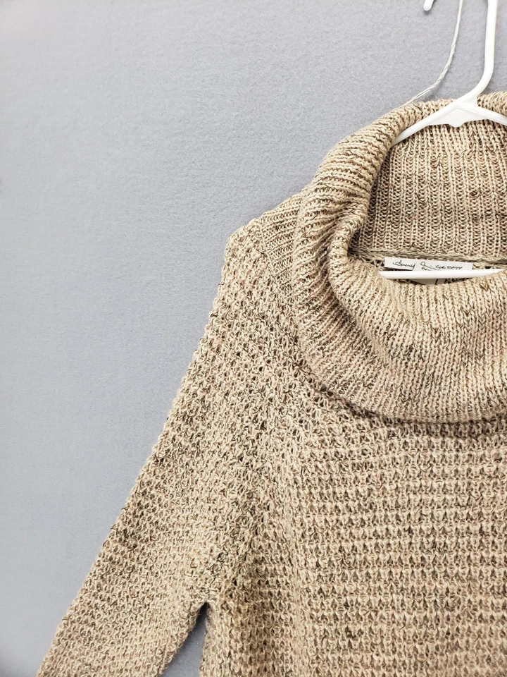 Suéter American Rag Cie Para Mujer Grande Beige Tejido Capucha Cuello Pullover Informal Acogedor Foto 2 de 4