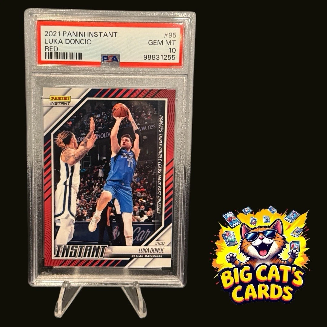 Deal for 2021 Panini Instant Red Luka Doncic #28 Dallas Mavericks 65/99 PSA 10 GEM