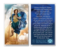 Archangel Raphael Laminated Prayer Cards pack of 20