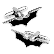 BATMAN CUFFLINKS Dark Knight Superhero Comic Book Fan with GIFT BAG Bat Shape