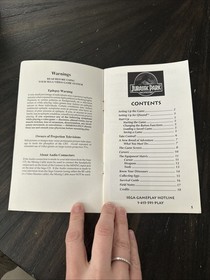 Sega CD manual solo Jurassic Park con tarjeta de registro
