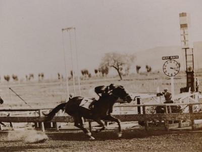 Vintage 1928 Lorena Marcellia Tijuana Horse Race Cabinet Card Photo