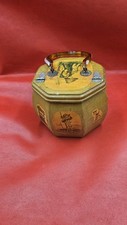 Vintage wooden box purse with Built In Mirror