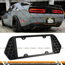 For 2015-2023 Dodge Challenger Matt Black Rear License Plate Frame Holder Panel