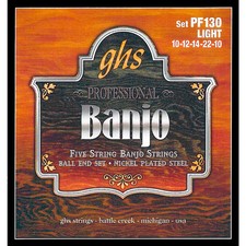 GHS PF130 Nickel Ball End 5 String Banjo Strings