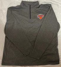 NY Knicks NBA By UNK Grey 1/4 Zip Pullover Men's Size XXL Long Sleeve XX-Large