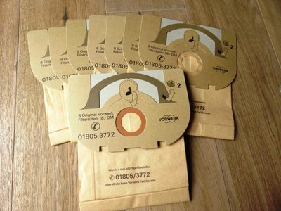 8 original Vorwerk Filtertüten - für Tiger 250 251 252   Staubsaugerbeutel 