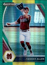2021 Panini Prizm Draft Picks #PDP118 Tanner Allen Hyper Green & Yellow Prizm