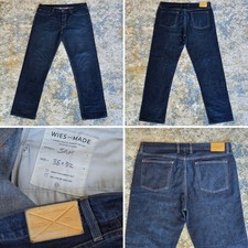 Wies Made Sam Blue Denim Jeans Made in USA Mens 38x32 Dark Indigo Blue