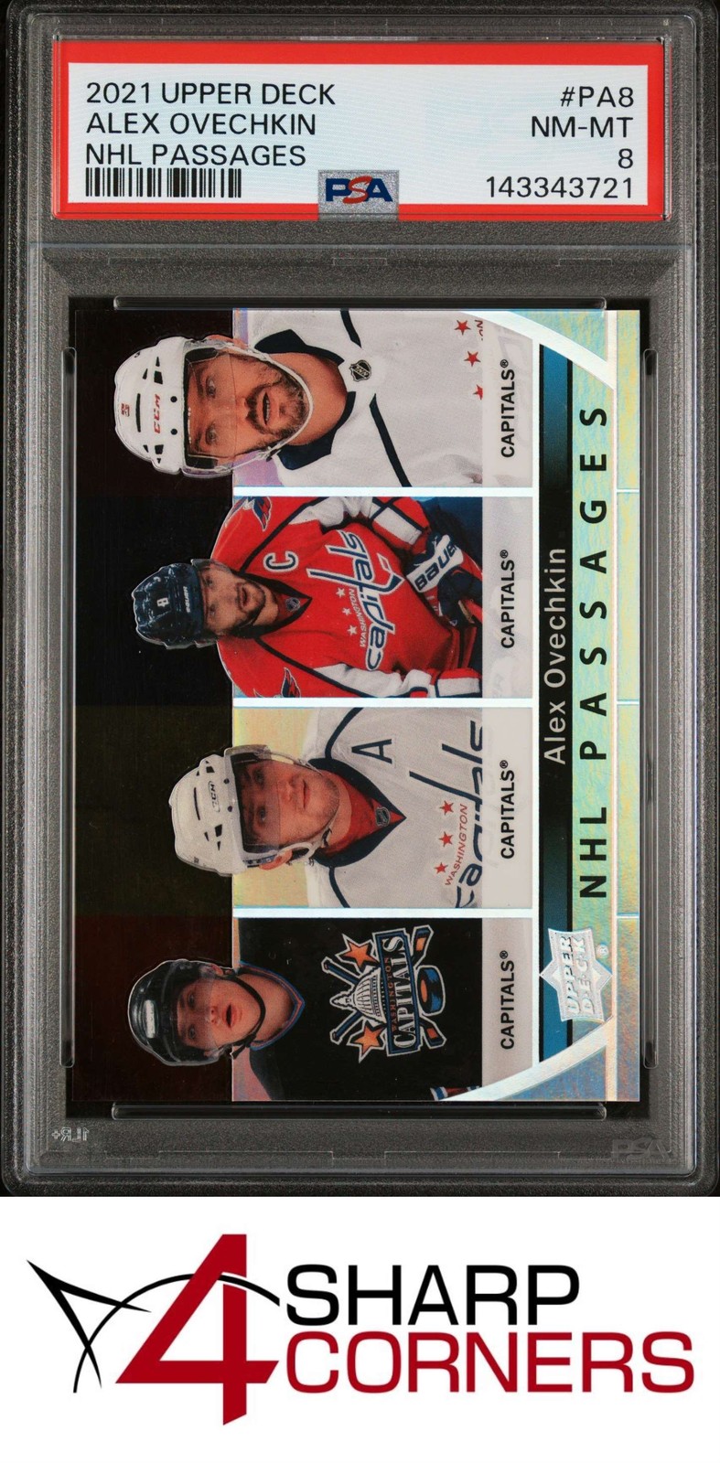 2021 UPPER DECK NHL PASSAGES #PA8 ALEX OVECHKIN PSA 8