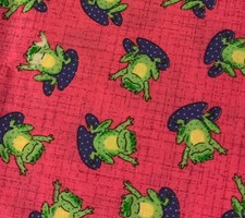 Novelty Frog Print Cotton Fabric 1/2 yard x 44" Dakhurst Textiles Signature Clas