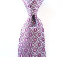 Austin Reed Pink, Gray & Black Print Men's 100% Silk Tie 3 1/2